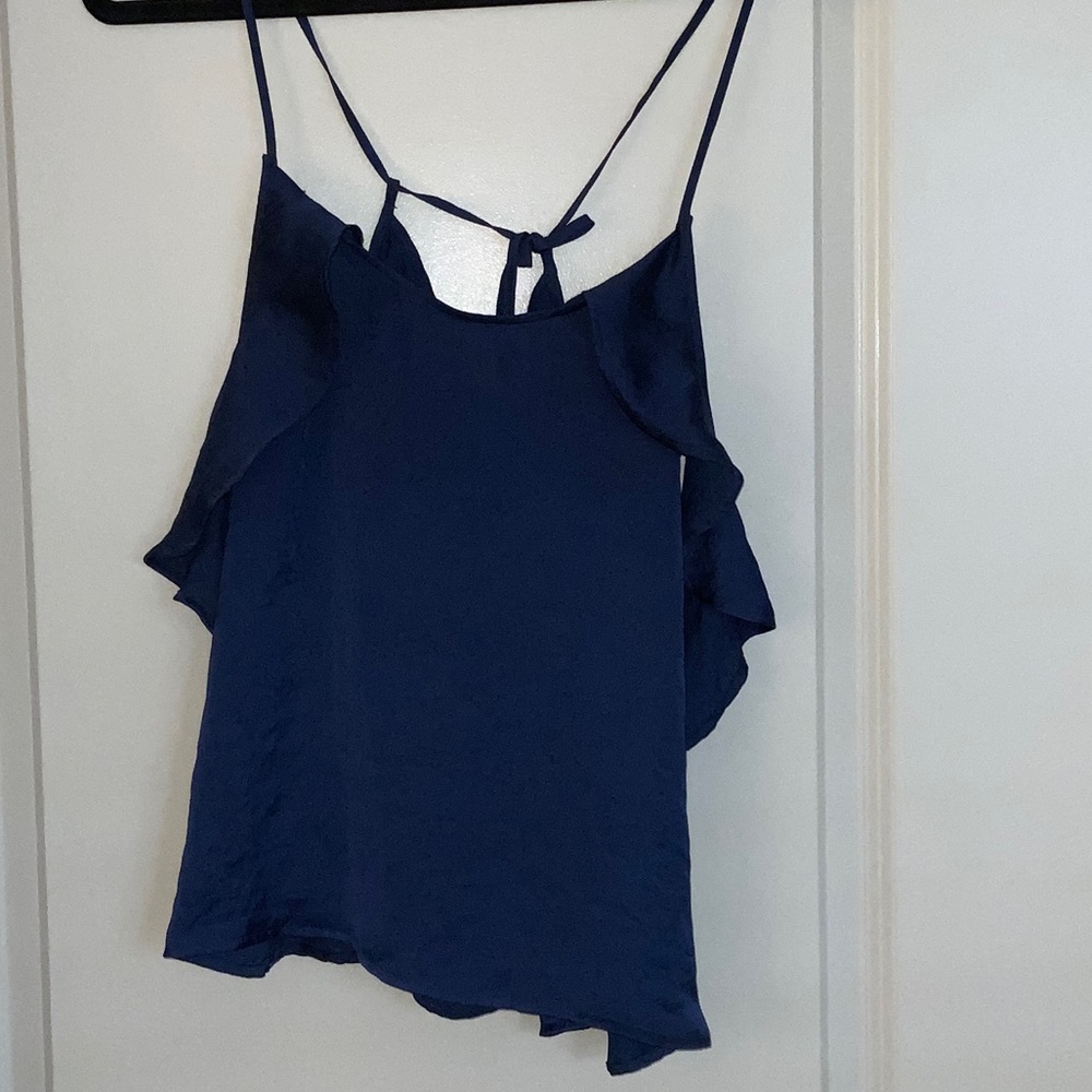 Nordstrom Deep Blue Ruffle Camisole
